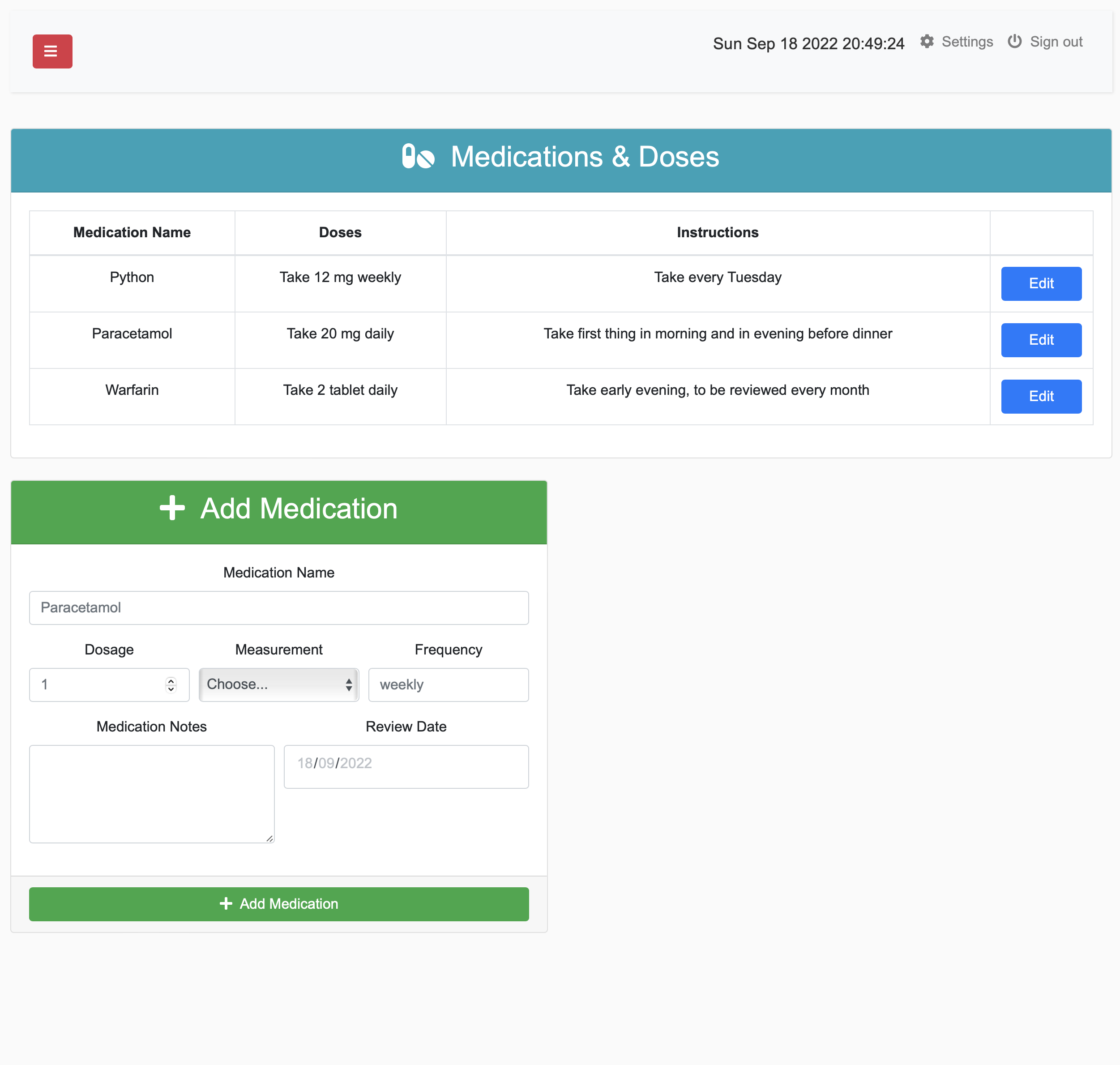 Medications Healthcare Application Image